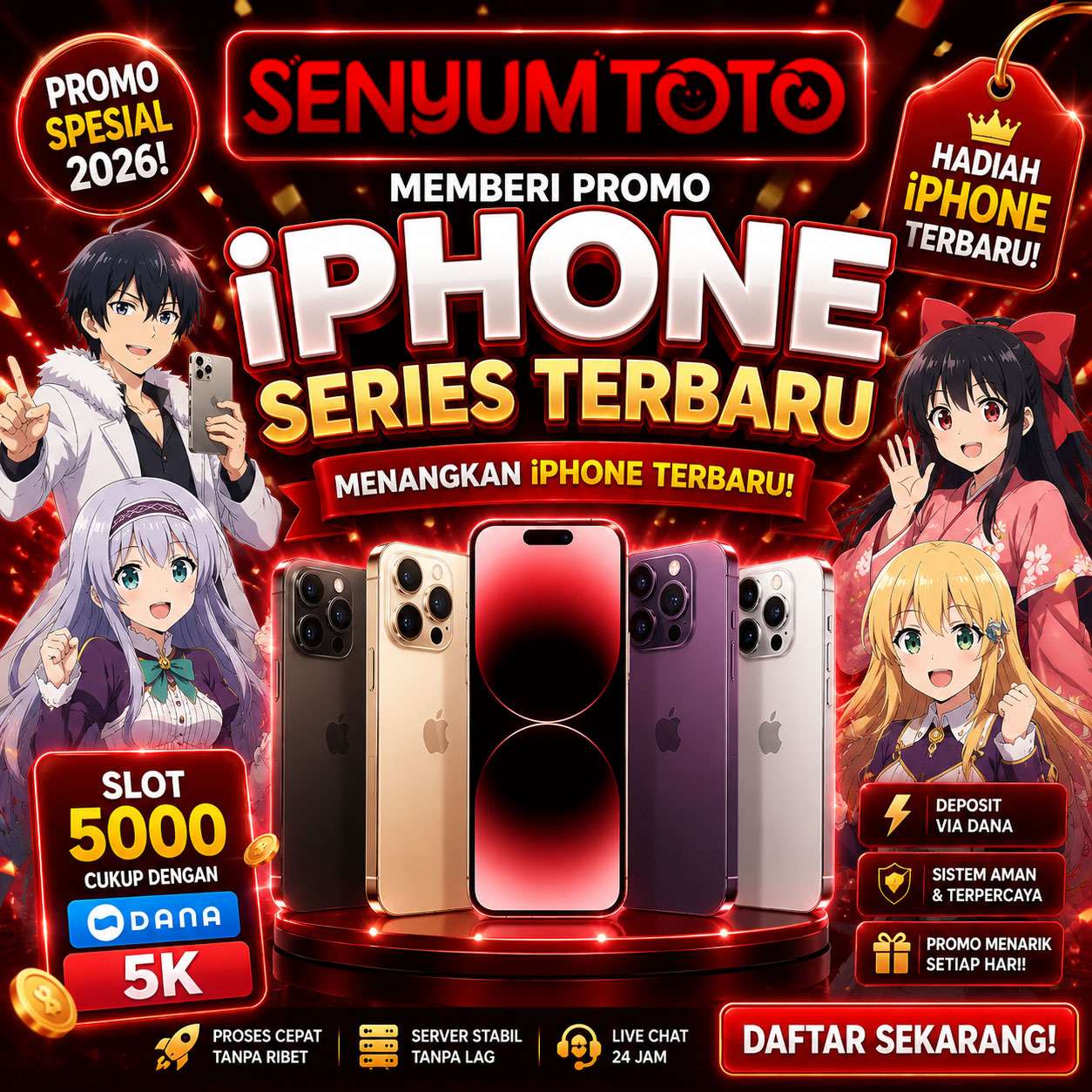SENYUMTOTO: Memberikan Promo iPhone Series Terbaru Dengan Penyimanan Slot 5000 Cukup dengan DANA 5k